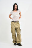 Den Belted Strap Cargo Pants