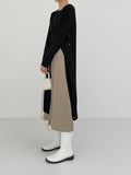 Anne pleated long skirt