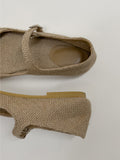 Raffia Linen Mary Jane Sandals