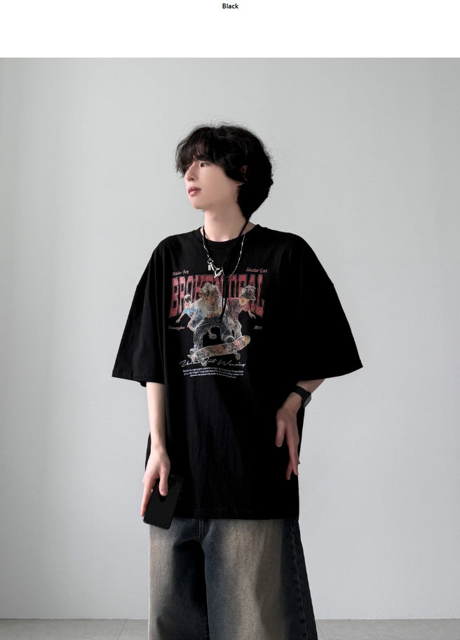 YOURNUS (ユアノス) - ブロークンオーバー半袖Tシャツ / Broken