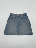 Tin Blue A-Line Mini Denim Skirt