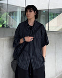 Two Pocket Small Line Boxy Half Shirt