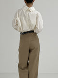 Lip Pocket High Waist Long Slacks