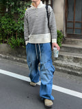 Banker Stripe Half Zip-Up Knit