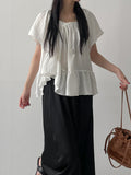 Banding Satin Long Skirt