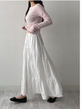 Aco Tiered Flare Long Skirt