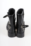 vegan middle buckle boots