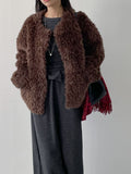 Jacqueline Round Overfit Fur Jacket