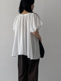 [Strap SET] Bardi Puff Frill Blouse