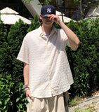Seullo see-through check short sleeve shirt