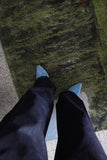 Non-fade line denim pants