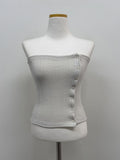 Button Ribbed Layered Tube Top