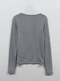 [Brushed Lining] Basic U-neck Long Sleeve T-Shirt