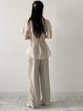 Chief Strap Pintuck See-through Short Sleeve Shirt