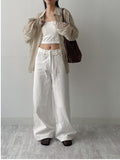 Jacquard Strap Two-Way Wide Pants