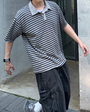 Pigment Stripe Collar Short Sleeve Tee