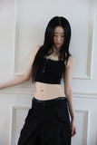Glam Button Crop Top