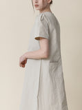 Rib Cut Button Long One Piece