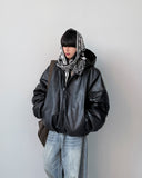 Exit Leather Hood Jumper