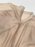 Ruffle Tencel See-through Blouse