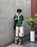 Medi collar short sleeve knit