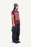 Buckle Washed Cargo Wide Pants