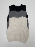Hairy V-neck Knit Vest