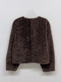 Purin Shearling Crop Mustang Jacket
