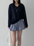 [Pants Lining!] Check Pumpkin Banding Mini Skirt