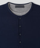 Waffle Henley Neck Long Sleeve