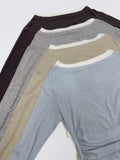 Layered Shirring Boat Neck T-Shirt