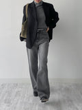 [wool30%] Nuve Wool Unbalanced Loose Fit Jacket