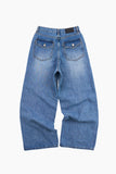 Back pocket flare denim pants