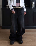 MAXI BLACK WIDE DENIM PT
