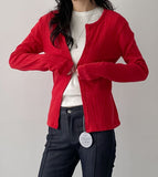 Punching Round Cardigan T-shirt