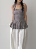 [Tie SET] Stripe frill sleeveless