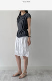 Wrinkle Banding Midi Skirt