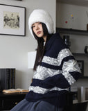 Nordic snow cardigan zip-up