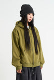 Color two-way hood zip-up