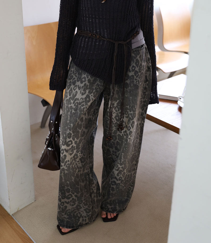 【COLOR iN ID】Jay Leopard Denim Pants COLOR iN ID(カラーインアイディー) - ジェイレオパードデニム