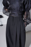 double waist pintuck slacks