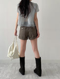 Organza Plain Layered Short Sleeve Blouse