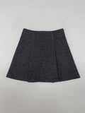 Wool pin tuck A-line mini skirt