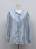 Tony See-through Wrap Balloon Fit Blouse