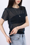 Crunchy mesh string tee