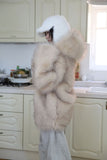 Padding reversible) hood fur jacket