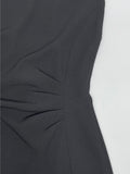 Boat Neck Shirring H-Line Long One Piece