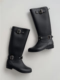 Merry Two-Buckle Long Rain Boots