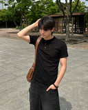 One Q Ribbed Henry Neck Short Sleeve T-shirt