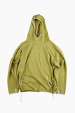 Carmine waffle hood sweat long sleeve